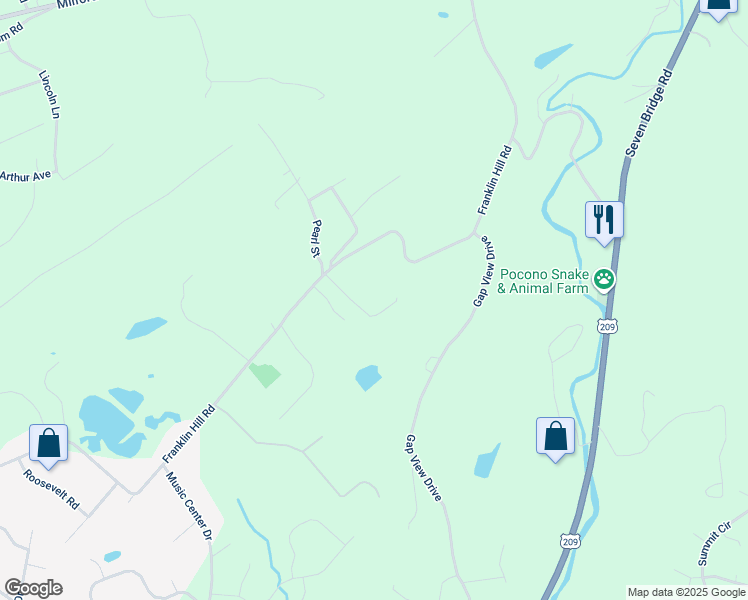 map of restaurants, bars, coffee shops, grocery stores, and more near 217 Swartz Lane in East Stroudsburg