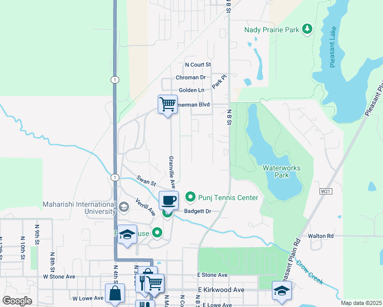 map of restaurants, bars, coffee shops, grocery stores, and more near 1096 Guild Drive in Fairfield