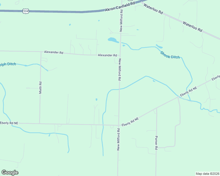 map of restaurants, bars, coffee shops, grocery stores, and more near 1209 New Milford Road in Atwater