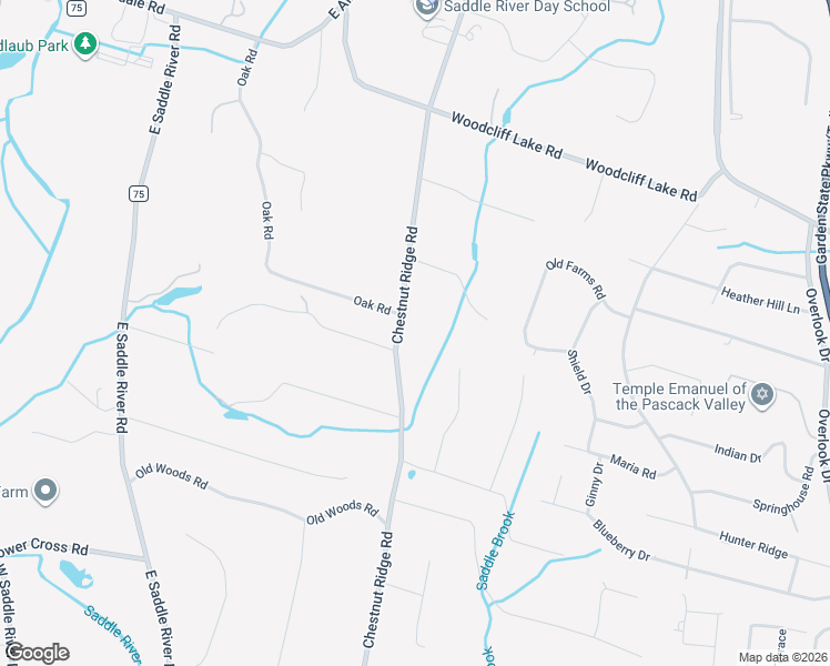 map of restaurants, bars, coffee shops, grocery stores, and more near 88 Chestnut Ridge Road in Saddle River