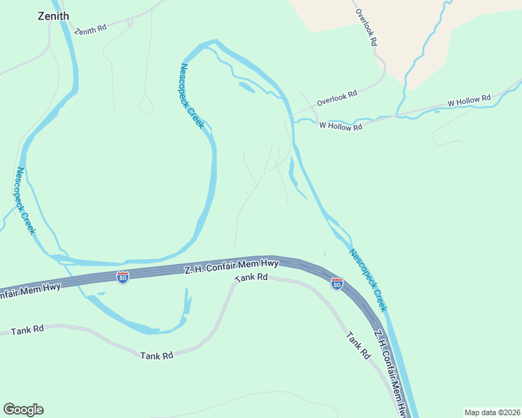 map of restaurants, bars, coffee shops, grocery stores, and more near Overlook Rd in Nescopeck