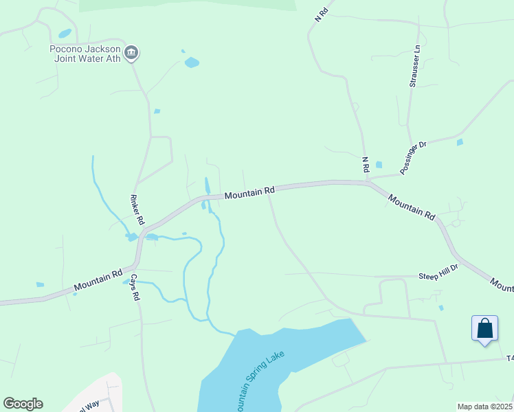map of restaurants, bars, coffee shops, grocery stores, and more near 2592 Mountain Road in Stroudsburg
