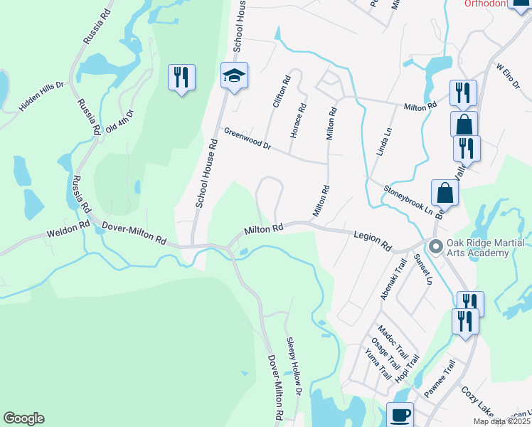 map of restaurants, bars, coffee shops, grocery stores, and more near 29 Winding Hollow Drive in Jefferson