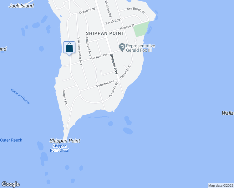 map of restaurants, bars, coffee shops, grocery stores, and more near 2267 Shippan Avenue in Stamford