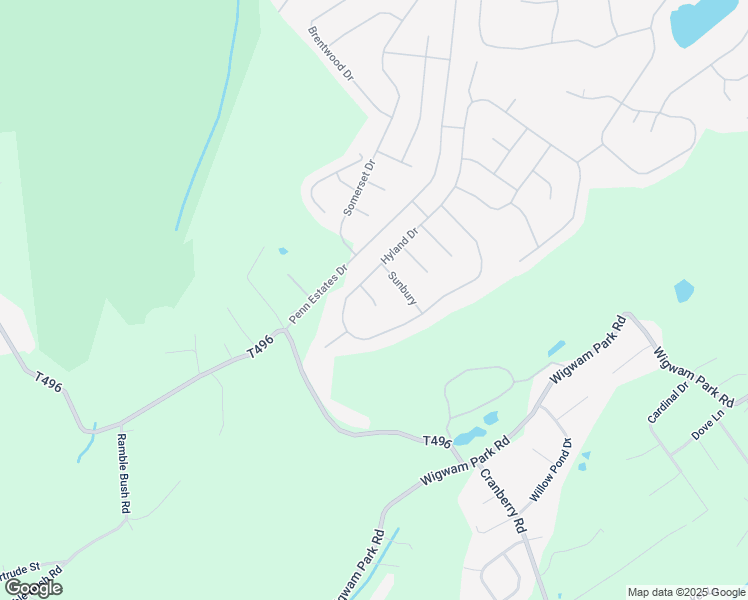 map of restaurants, bars, coffee shops, grocery stores, and more near 2 Ashwood Lane in East Stroudsburg