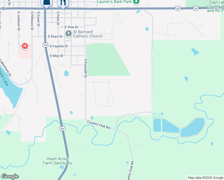 map of restaurants, bars, coffee shops, grocery stores, and more near 409 Putter Ridge Place in Osceola