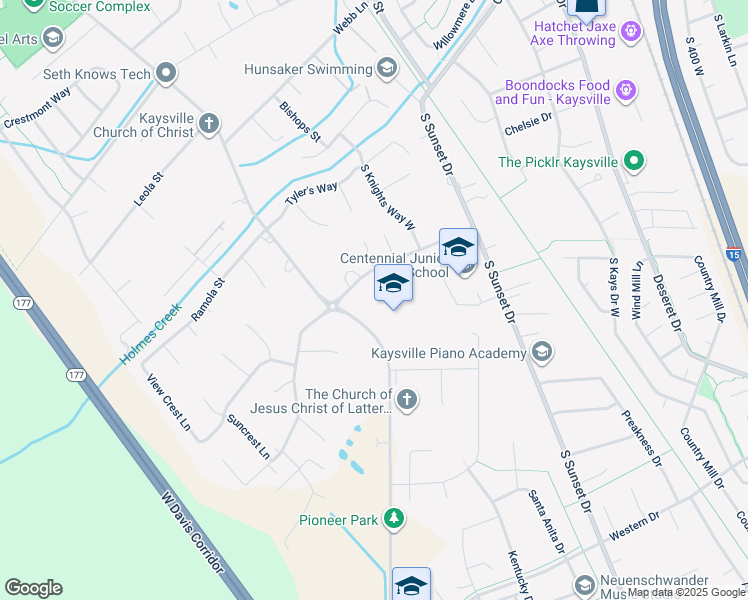 map of restaurants, bars, coffee shops, grocery stores, and more near 1095 Smith Lane in Kaysville