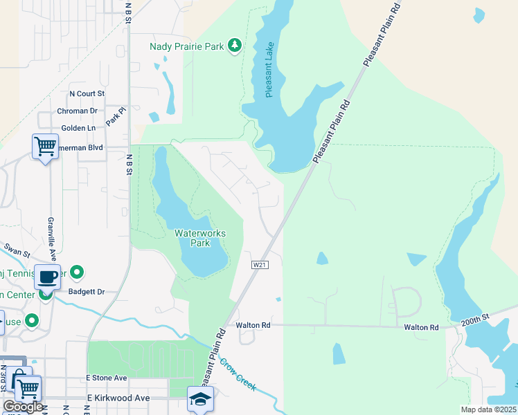 map of restaurants, bars, coffee shops, grocery stores, and more near 1151 Lakeview Drive in Fairfield