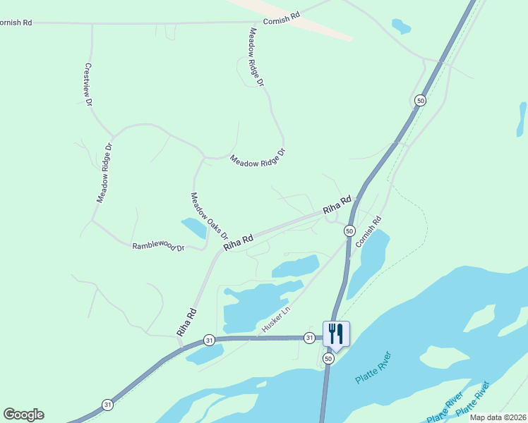 map of restaurants, bars, coffee shops, grocery stores, and more near 19260 Riha Road in Springfield