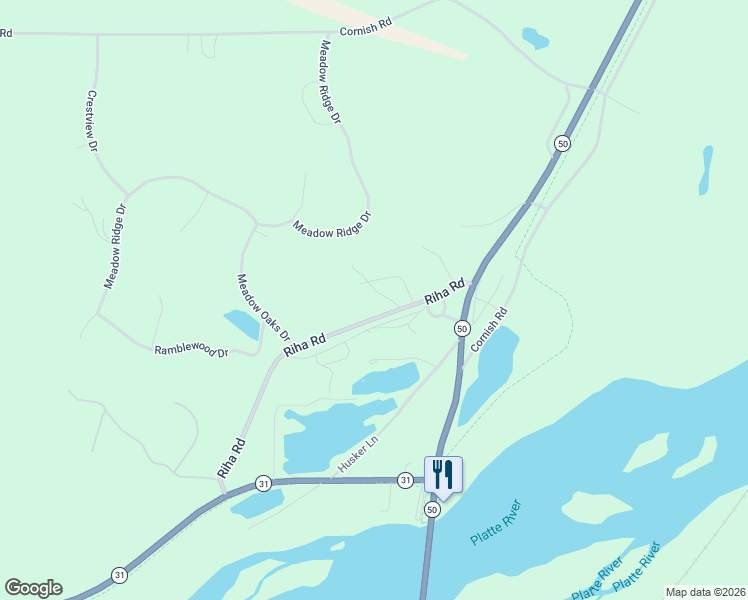 map of restaurants, bars, coffee shops, grocery stores, and more near 19260 Riha Road in Springfield