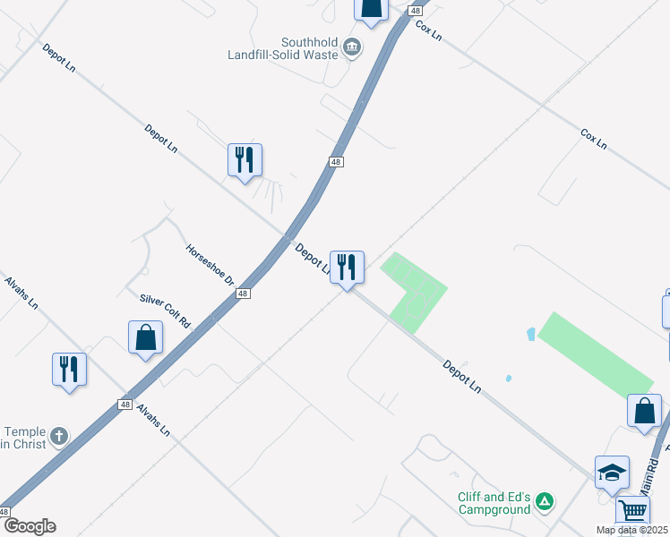 map of restaurants, bars, coffee shops, grocery stores, and more near 4880 Depot Lane in Cutchogue