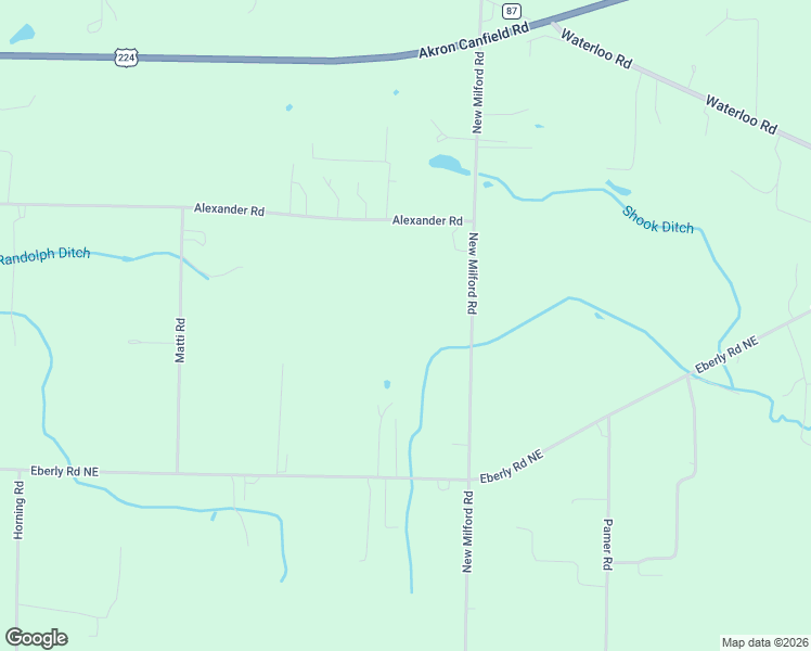 map of restaurants, bars, coffee shops, grocery stores, and more near 1209 New Milford Road in Atwater