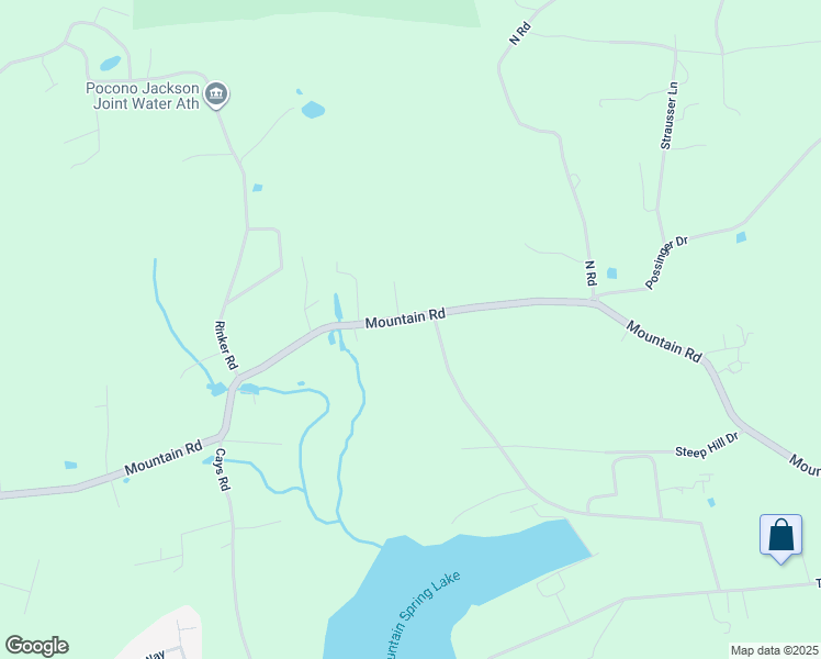 map of restaurants, bars, coffee shops, grocery stores, and more near 2592 Mountain Road in Stroudsburg