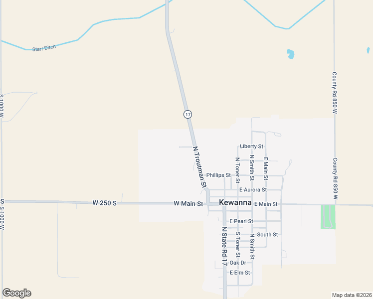 map of restaurants, bars, coffee shops, grocery stores, and more near 400-498 North Troutman Street in Kewanna