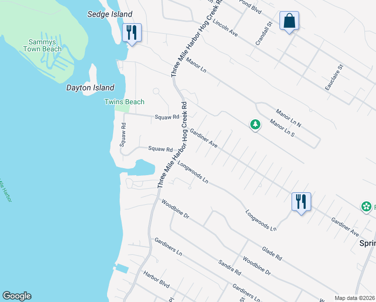 map of restaurants, bars, coffee shops, grocery stores, and more near 348 3 Mile Harbor Hc Road in East Hampton