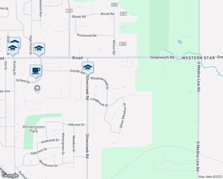 map of restaurants, bars, coffee shops, grocery stores, and more near 911 Devonwood Drive in Wadsworth