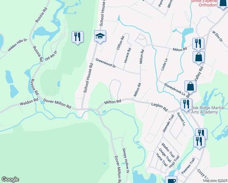 map of restaurants, bars, coffee shops, grocery stores, and more near 29 Winding Hollow Drive in Jefferson