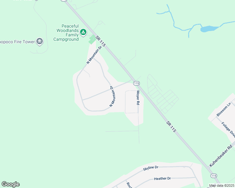 map of restaurants, bars, coffee shops, grocery stores, and more near 3272 Mountain Terrace Drive in Blakeslee