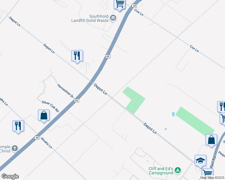 map of restaurants, bars, coffee shops, grocery stores, and more near 4880 Depot Lane in Cutchogue