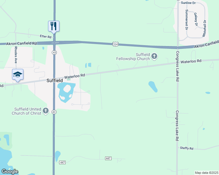 map of restaurants, bars, coffee shops, grocery stores, and more near 1226 Catherine Street in Mogadore