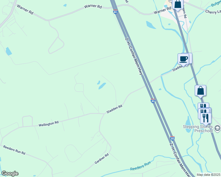 map of restaurants, bars, coffee shops, grocery stores, and more near 131 Ruby Lane in Stroudsburg