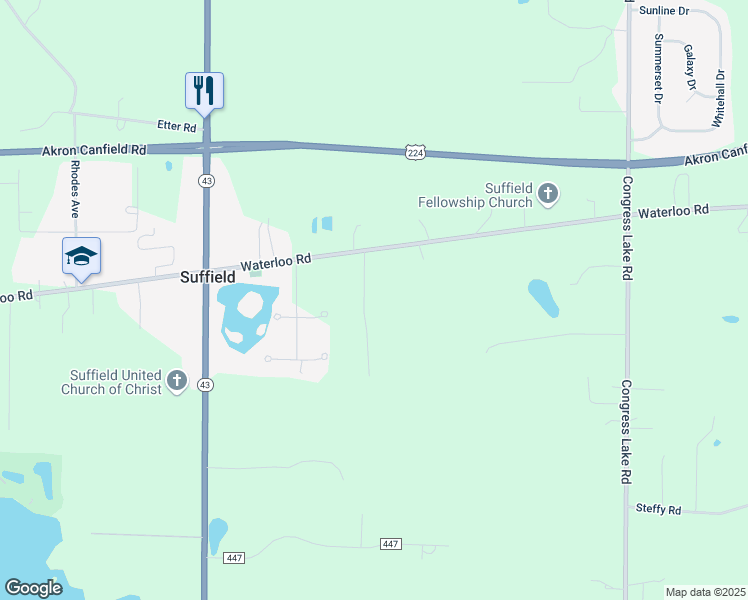 map of restaurants, bars, coffee shops, grocery stores, and more near 1226 Catherine Street in Mogadore