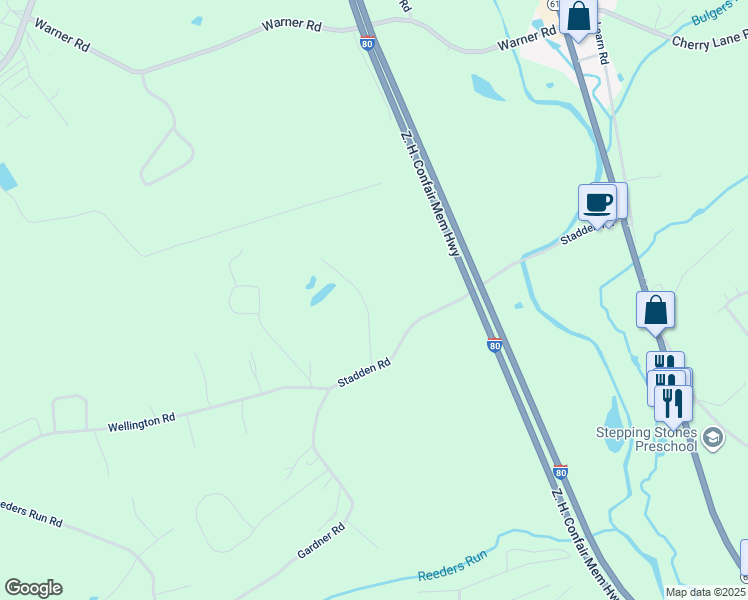 map of restaurants, bars, coffee shops, grocery stores, and more near Ruby Lane in Tannersville