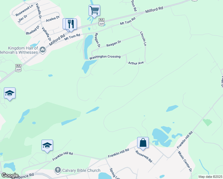 map of restaurants, bars, coffee shops, grocery stores, and more near 965 McKinley Way in East Stroudsburg