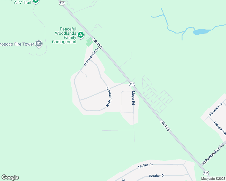 map of restaurants, bars, coffee shops, grocery stores, and more near 354 Arthurs Way in Blakeslee