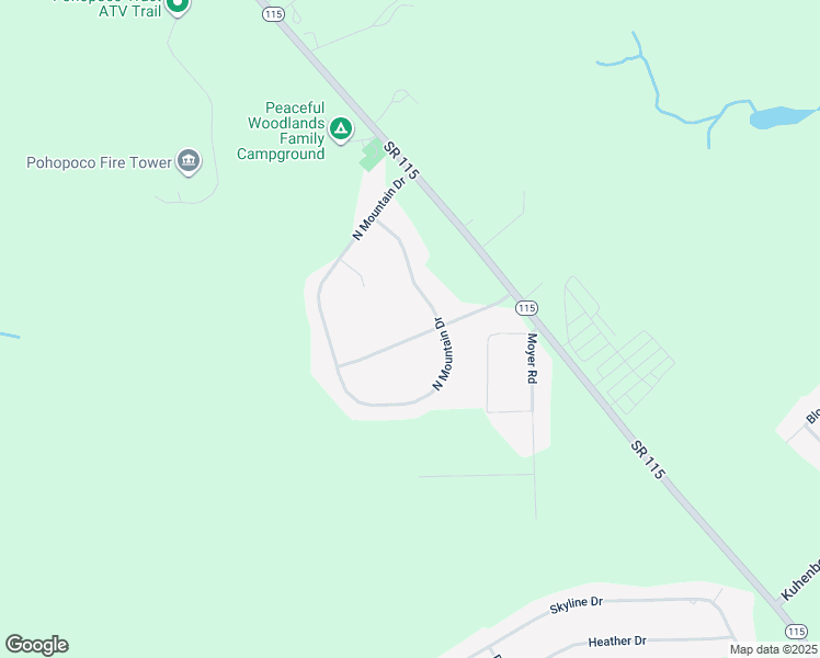 map of restaurants, bars, coffee shops, grocery stores, and more near 333 Arthurs Way in Blakeslee