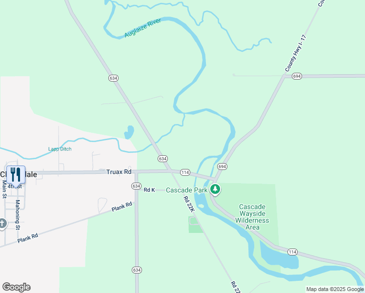 map of restaurants, bars, coffee shops, grocery stores, and more near 21939 Highway 114 in Cloverdale