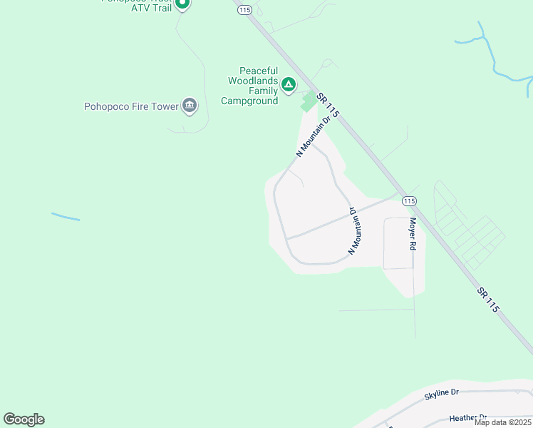 map of restaurants, bars, coffee shops, grocery stores, and more near 3176 Mountain Terrace Drive in Blakeslee