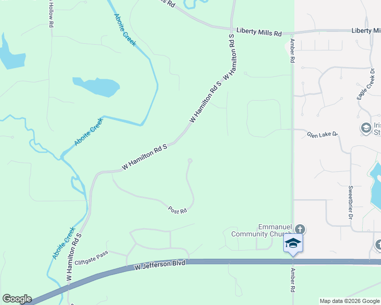 map of restaurants, bars, coffee shops, grocery stores, and more near 6424 Post Rd in Fort Wayne