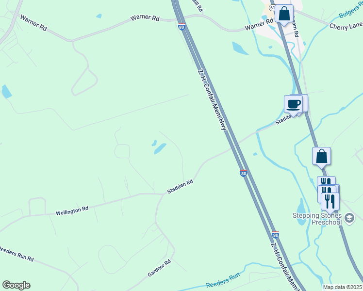 map of restaurants, bars, coffee shops, grocery stores, and more near 136 Ruby Lane in Stroudsburg