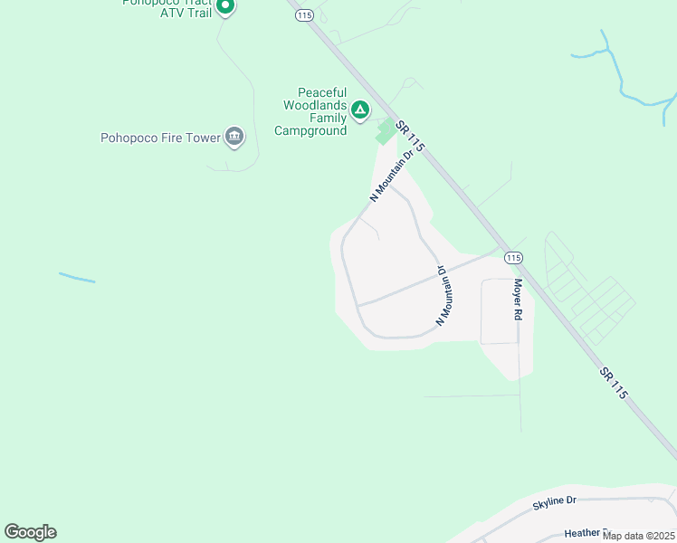 map of restaurants, bars, coffee shops, grocery stores, and more near 3176 Mountain Terrace Drive in Blakeslee