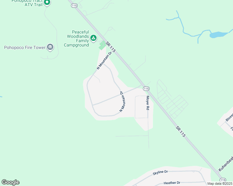 map of restaurants, bars, coffee shops, grocery stores, and more near 337 Arthurs Way in Blakeslee