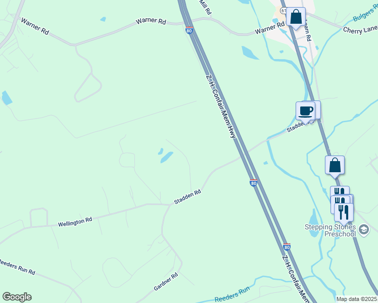 map of restaurants, bars, coffee shops, grocery stores, and more near 136 Ruby Lane in Stroudsburg