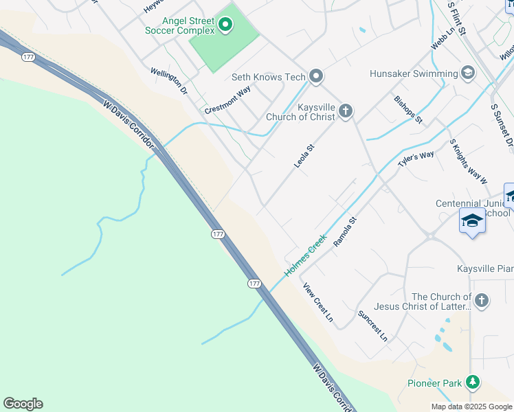 map of restaurants, bars, coffee shops, grocery stores, and more near 686 Wellington Drive in Kaysville