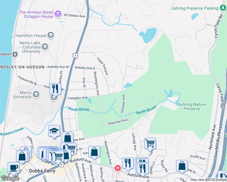map of restaurants, bars, coffee shops, grocery stores, and more near 1 Belmont Terrace in Irvington