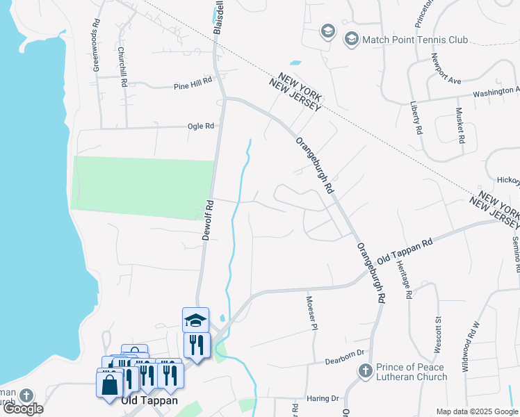 map of restaurants, bars, coffee shops, grocery stores, and more near 30 Candlewood Drive in Westwood