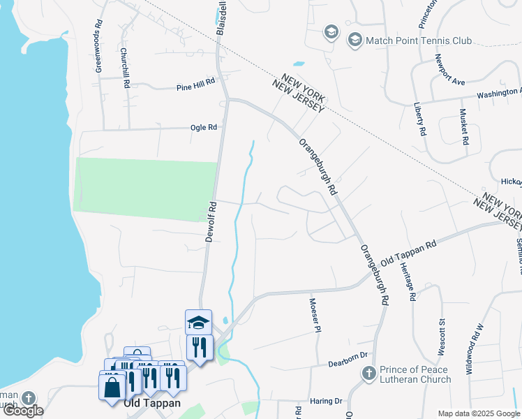 map of restaurants, bars, coffee shops, grocery stores, and more near 30 Candlewood Drive in Westwood