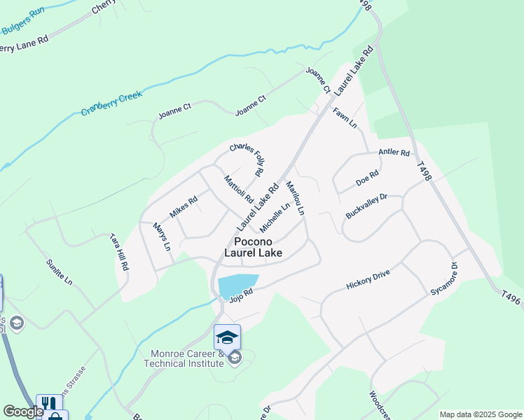 map of restaurants, bars, coffee shops, grocery stores, and more near 321 Mattioli Road in Monroe County