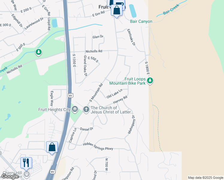 map of restaurants, bars, coffee shops, grocery stores, and more near 723 Deer View Circle in Fruit Heights