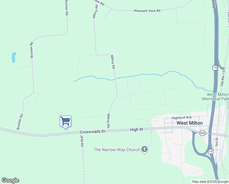 map of restaurants, bars, coffee shops, grocery stores, and more near 305 Milroy Road in New Columbia