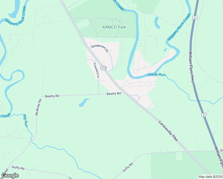 map of restaurants, bars, coffee shops, grocery stores, and more near 111 Beatty Rd in Slippery Rock