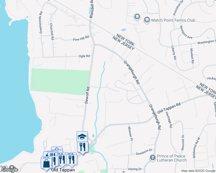 map of restaurants, bars, coffee shops, grocery stores, and more near 30 Candlewood Drive in Westwood