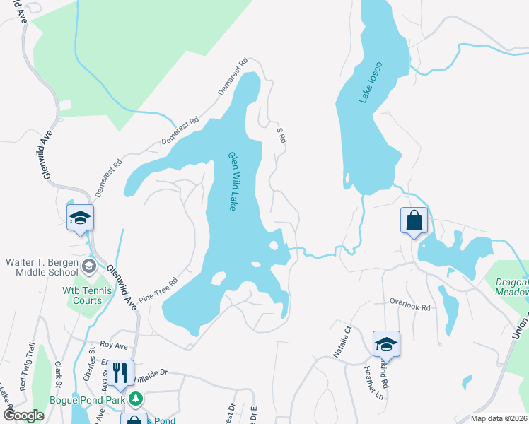 map of restaurants, bars, coffee shops, grocery stores, and more near 64 High Point Road in Bloomingdale