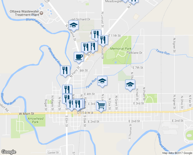 map of restaurants, bars, coffee shops, grocery stores, and more near 145 Concord Drive in Ottawa