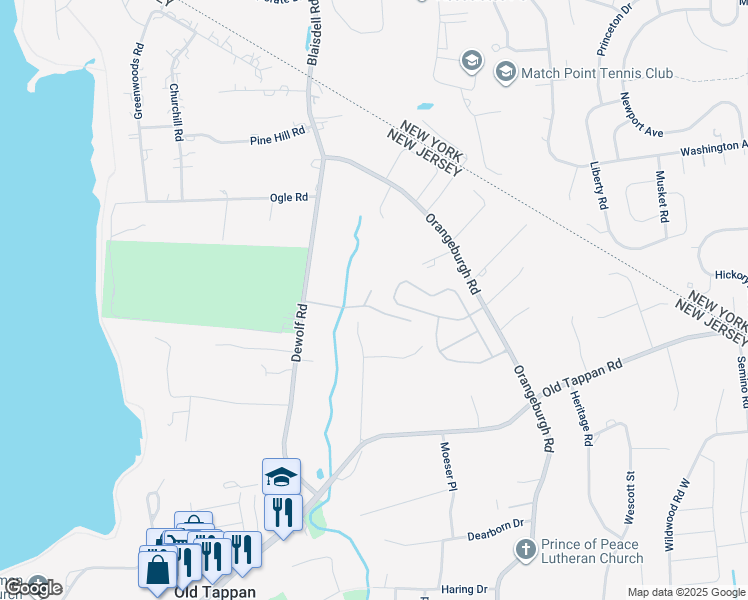 map of restaurants, bars, coffee shops, grocery stores, and more near 30 Candlewood Drive in Westwood