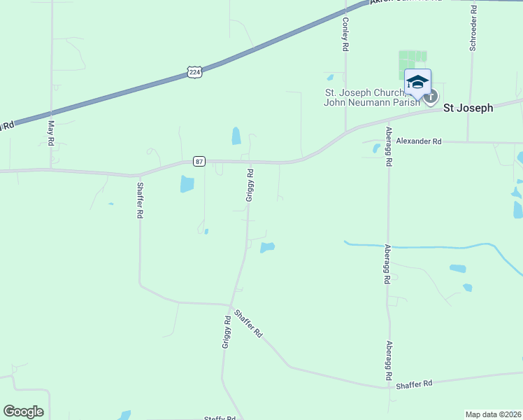 map of restaurants, bars, coffee shops, grocery stores, and more near 1278 Griggy Road in Mogadore